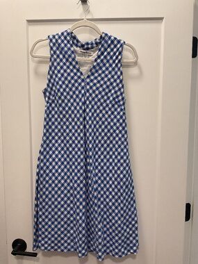 Tommy Bahama Royal Blue Check Sleeveless Dress XS